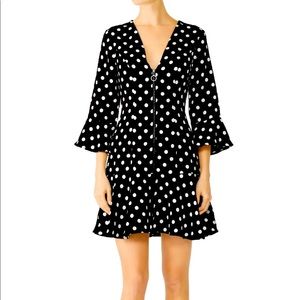 Shilla Black & White Dot Dress. Size Small. Fit & Flare. S238 original retail.